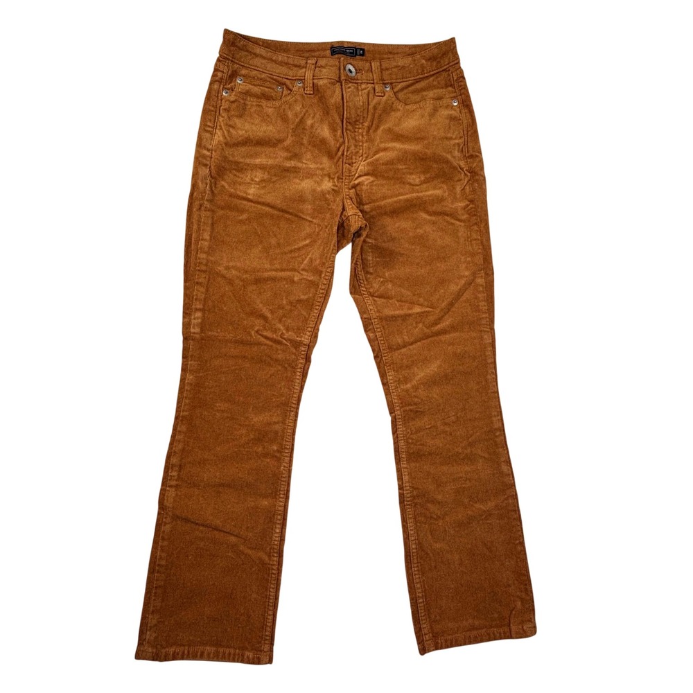 Vineyard Vines Womens Brown Corduroy Straight Leg Pants Size 28 Saddle Tan